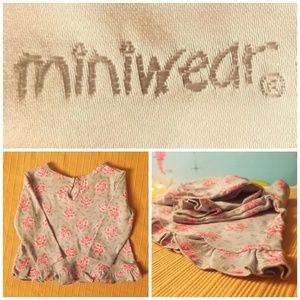NWT! Miniwear Floral grey Top and Bottoms playset